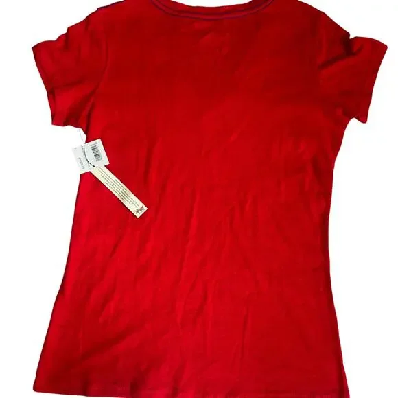 G-III 4her Red, MLB Philadelphia Phillies, V-Neck, Short Sleeve T-Shirt NWT- M - Picture 2 of 10